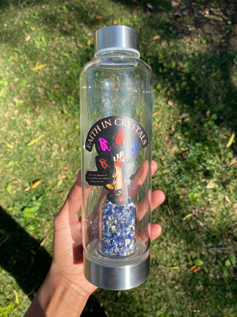 Image of "Inner Truth" Crystal Infused Water Bottle (Lapis Lazuli)