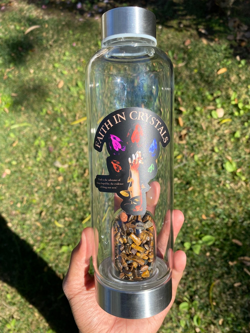 Image of "Personal Power" Crystal Infused Water Bottle (Tiger Eye)