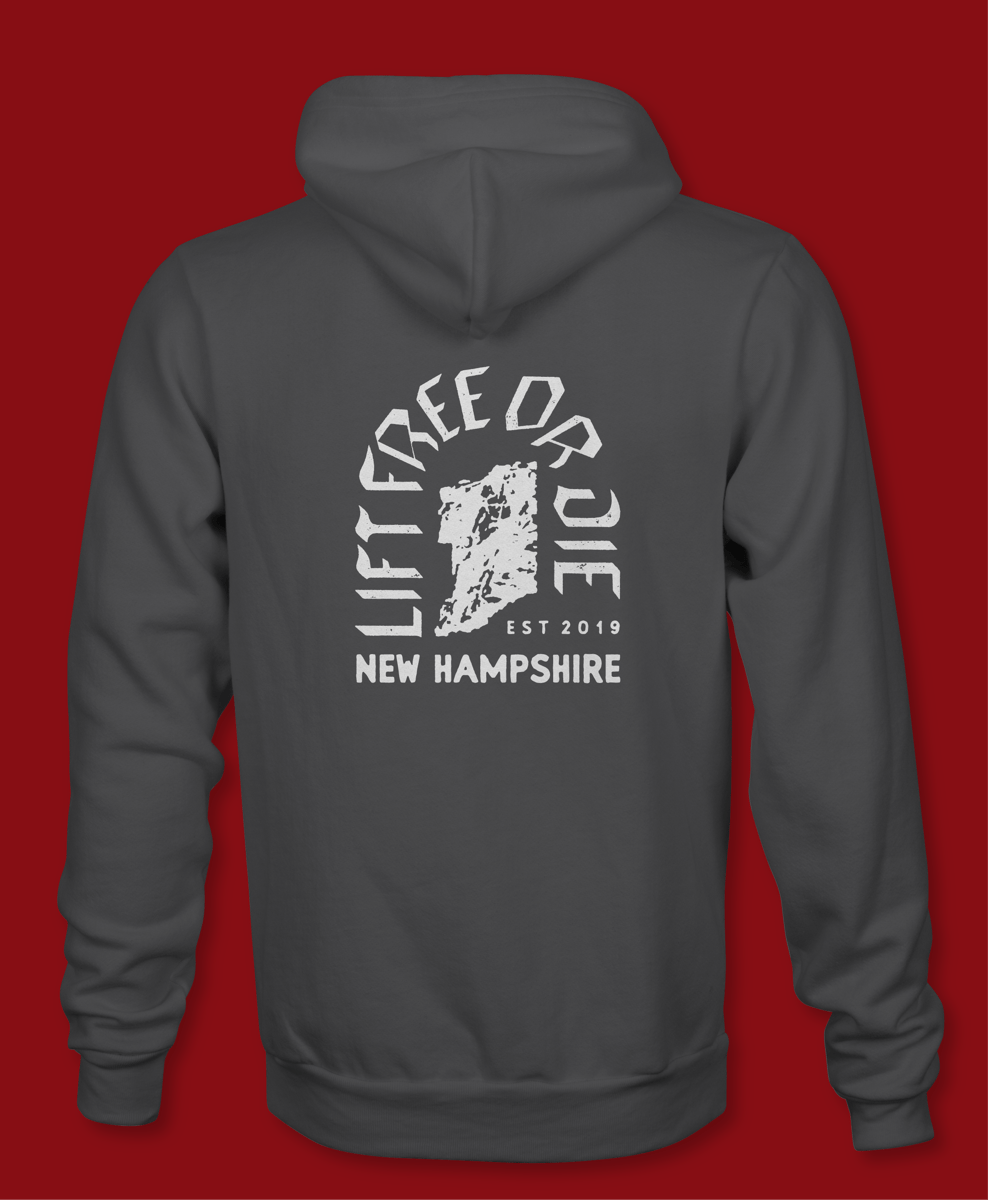 Charcoal - Hoodie - Old Man Of The Mountain | Lift Free or Die