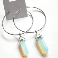 Image 4 of Opalite goddess hoops