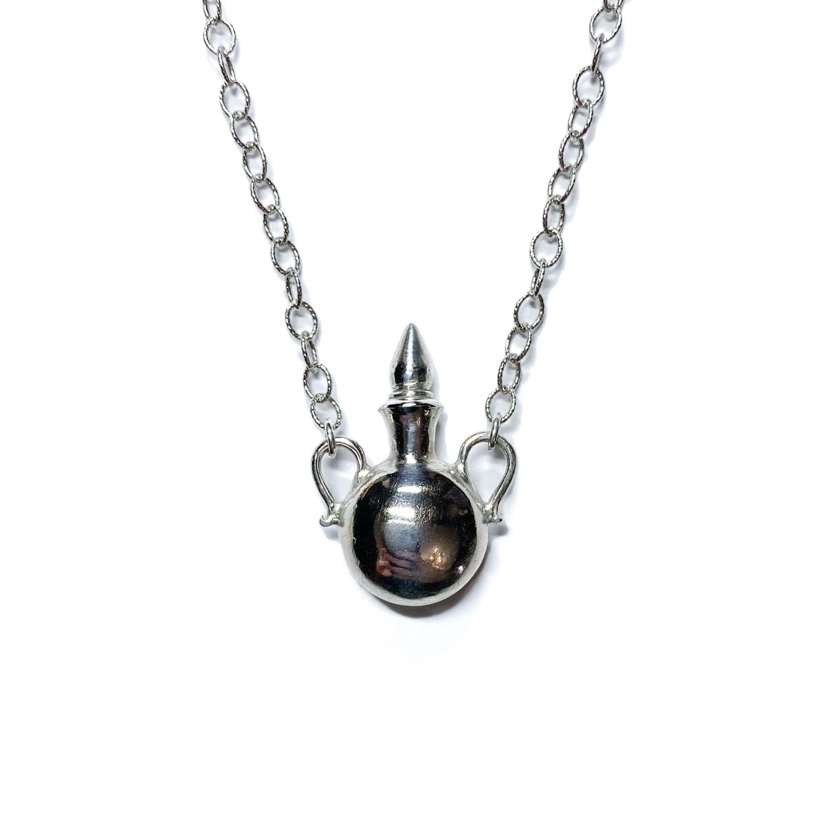 Perfume bottle necklace in sterling silver Arcana Obscura