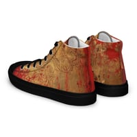 Image 6 of Gold and Red Textured Antique Goth Inspired Women’s high top canvas shoes