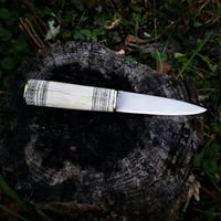 Carved Antler Norse Knife