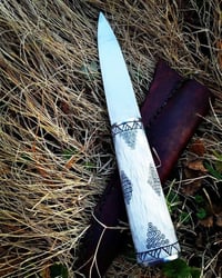 Carved Antler Norse Knife 2