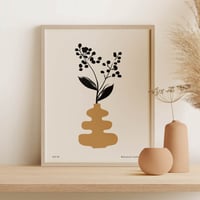 Image 1 of Bohemian Art Print Poster No 08 - Vase of Flowers