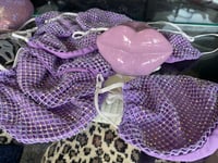 Image 3 of Lilac rhinestone face mask 