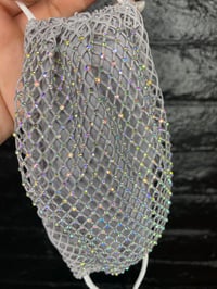 Image 2 of Grey sky rhinestone face mask 