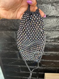 Image 1 of Black rhinestone face mask 