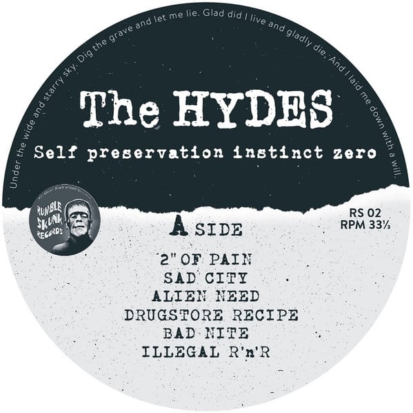 The Hydes ‎– Self Preservation Instinct Zero VINYL LP