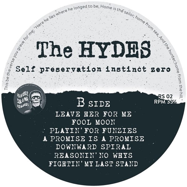 The Hydes ‎– Self Preservation Instinct Zero VINYL LP