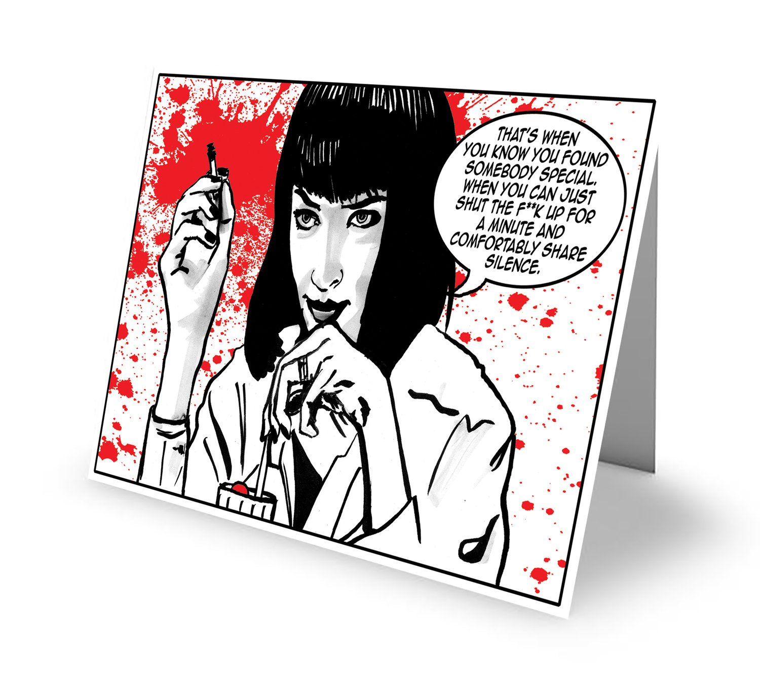 Mia Wallace (Pulp Fiction) 'Comfortable Silence' Greetings Card with Envelope (C6 Size)