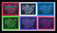 Image 1 of MV original 3 Headed Ghidorah set of 6 acrylic on canvas