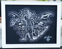 Image 3 of MV original 3 Headed Ghidorah set of 6 acrylic on canvas