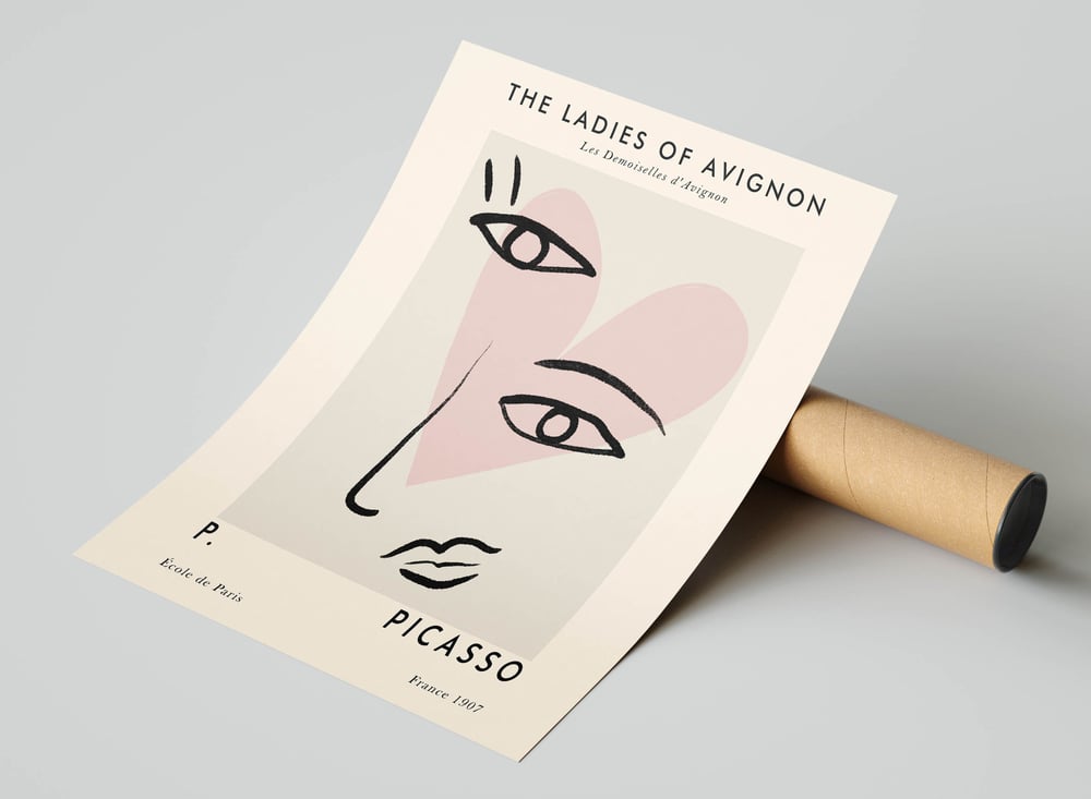 P. Picasso - The Ladies of Avignon Retro Art Poster Print