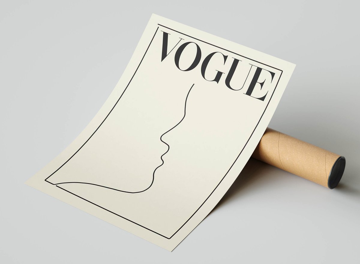 Vogue Magazie Cover Art - Impression d'affiche minimaliste