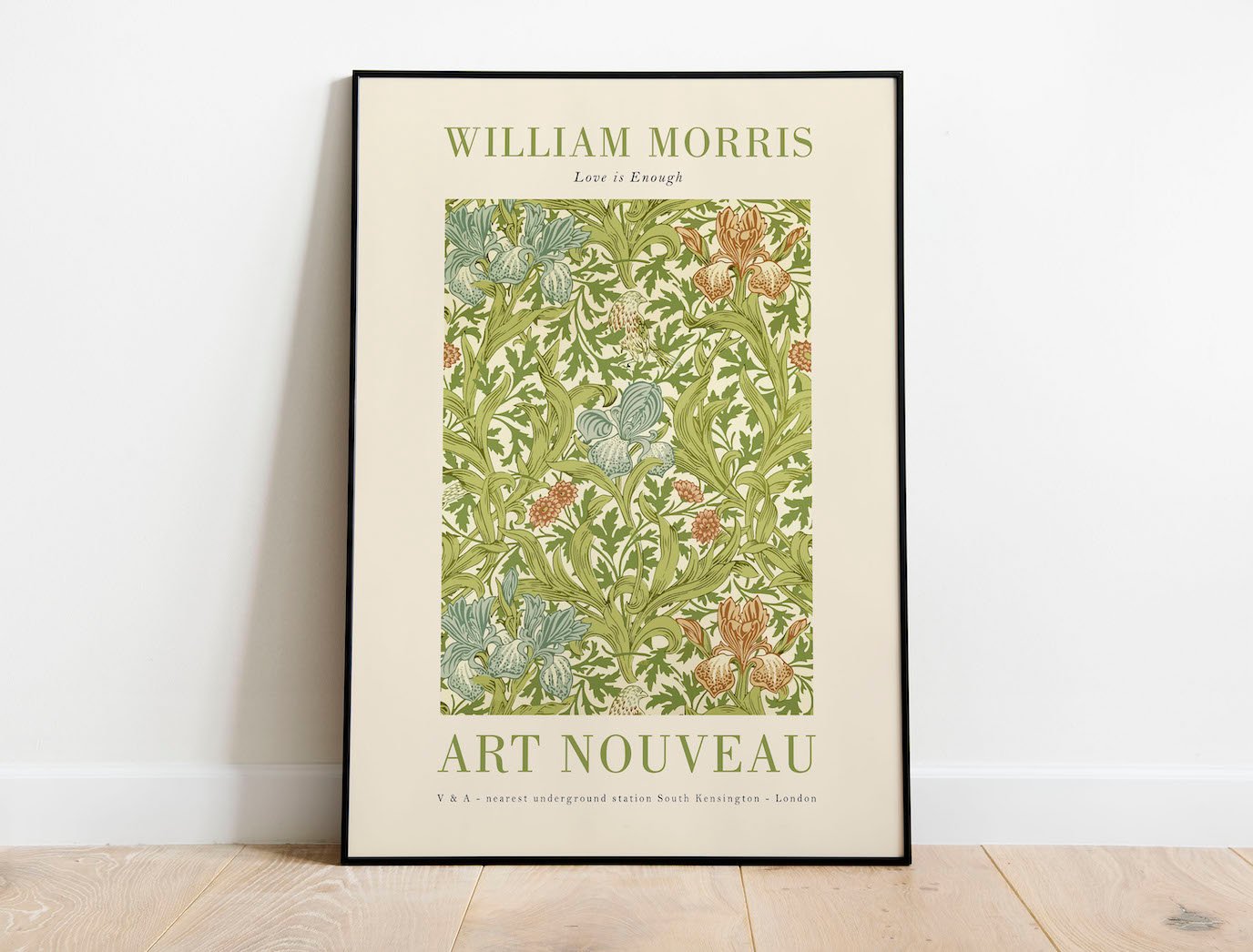 Poster William Morris Art Nouveau Blue  Byspliid
