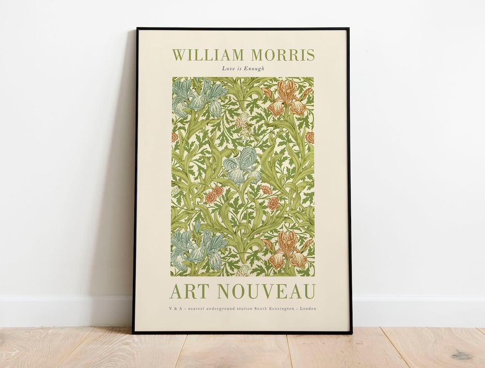 William Morris - Love is Enough - Art Nouveau Poster