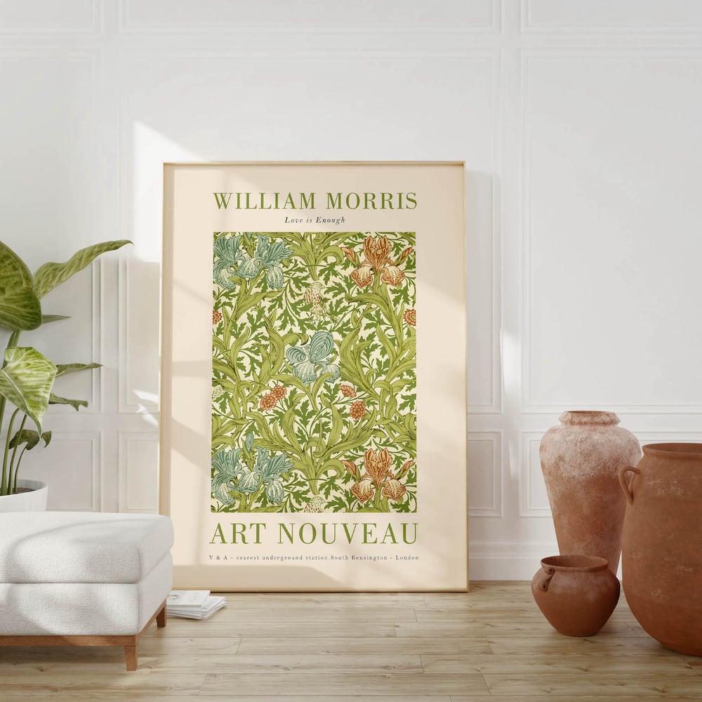 William Morris - Love is Enough - Art Nouveau Poster