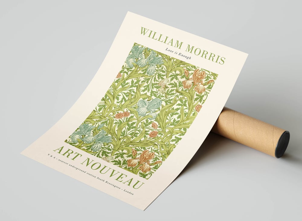 William Morris - Love is Enough - Art Nouveau Poster