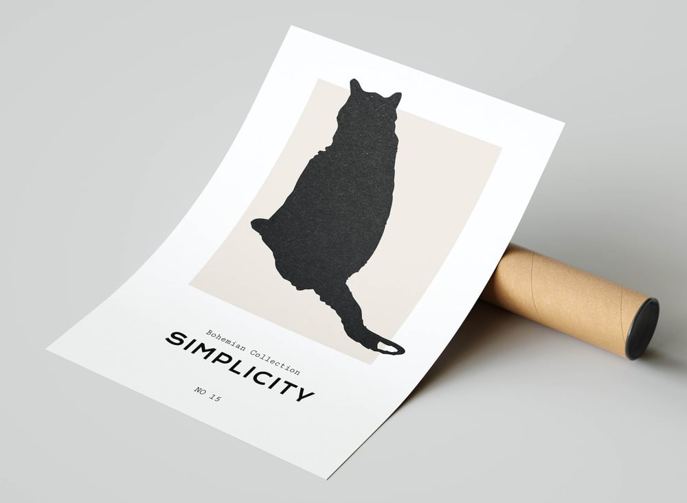 Modern Art Print Poster No 04 - Silhouette of a Cat