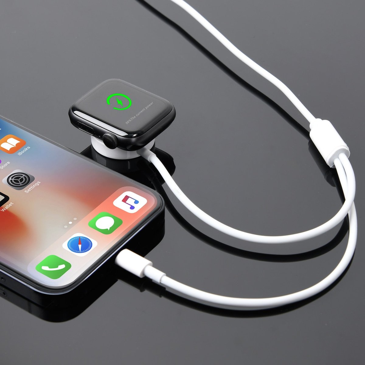 Image of Smart 2 in 1 Magnetic Wireless QI Charger For Apple Watch Series