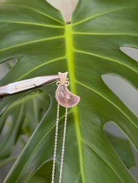 Image 5 of Silver Lavender Amethyst Moon Crystal Necklace