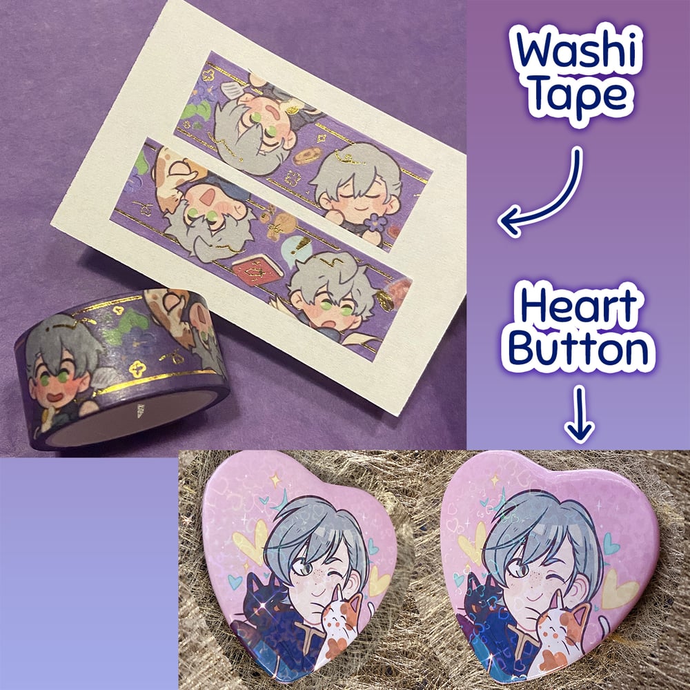 Image of Washi Tape & Heart Button