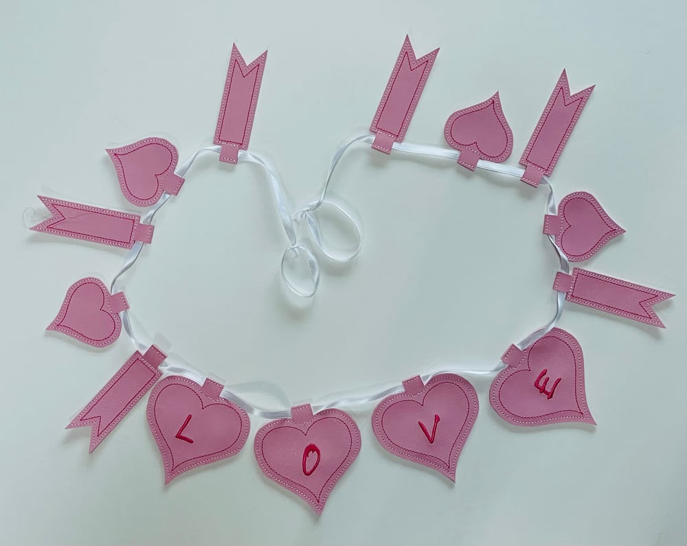 Image of Heart Love Banner in Pink