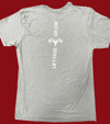 Grey T-Shirt -Spine Print Vertical Logo