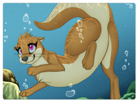 Image 1 of Female Otter Magnet - Large 4" x 5.5" Magnet