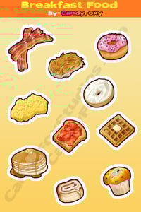 Image 2 of Breakfast Food - 4" x 6" Vinyl Sticker Sheet