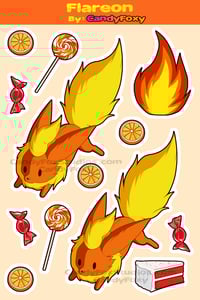 Image 1 of "Fluffy Fire Fox" - 4" x 6" Vinyl Sticker Sheet