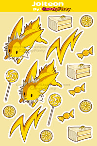 Image 2 of "Electric Spiky Fox" - 4" x 6" Vinyl Sticker Sheet