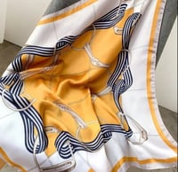 Image 1 of Gold Print Satin Scarf