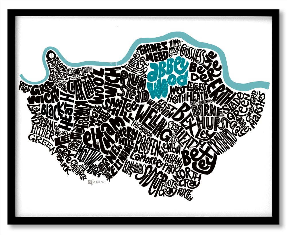 Image of Greenwich & Bexley London Type Map