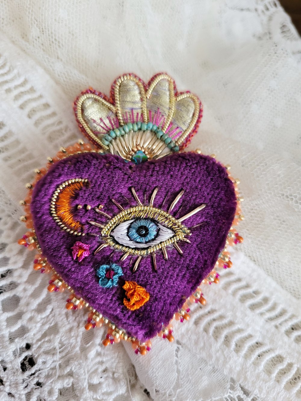 Image of Broche Ex Voto " MEXICAN FLOWERS"
