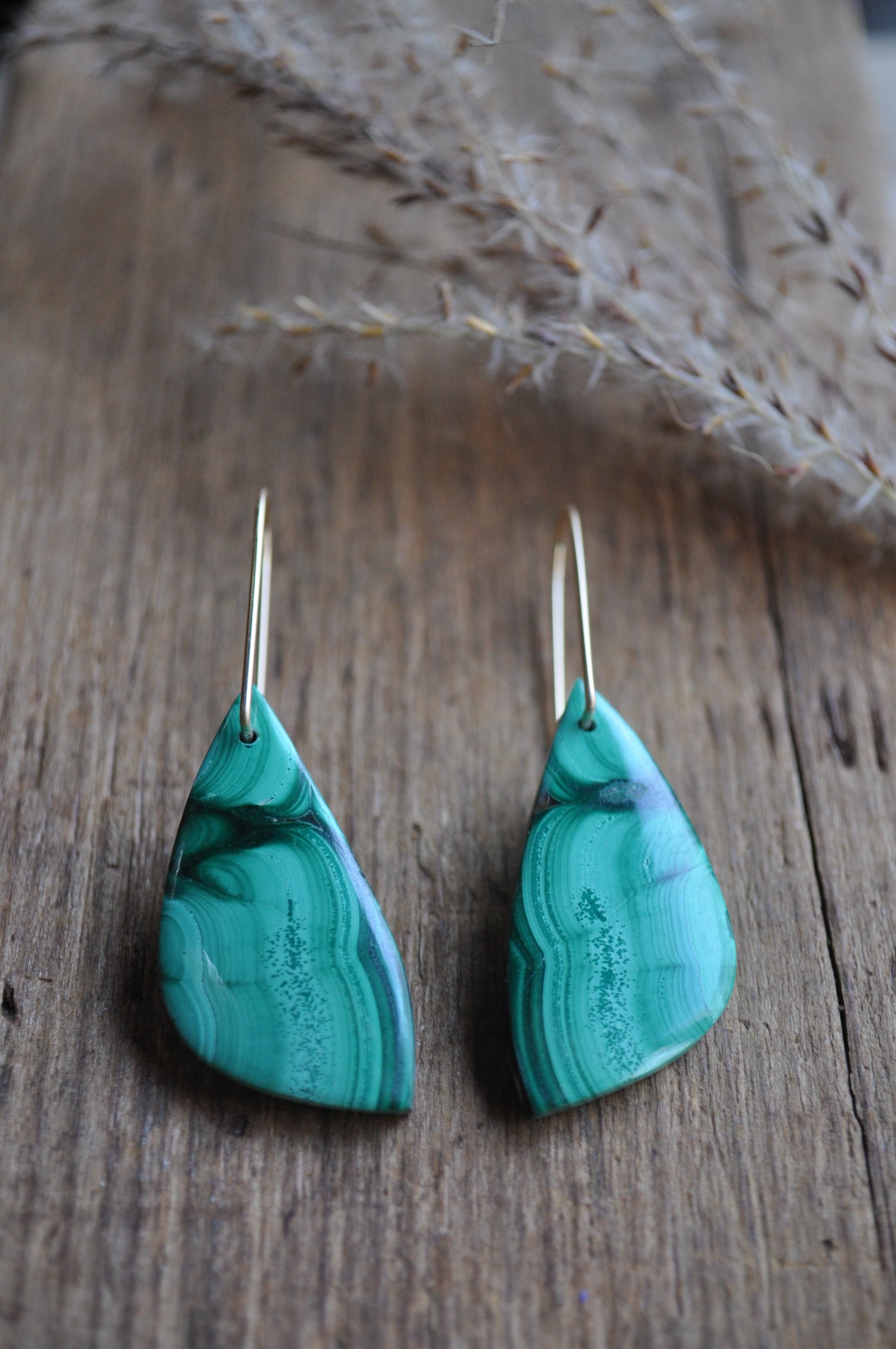 Image of One of a Kind Malachite Wing Dangles