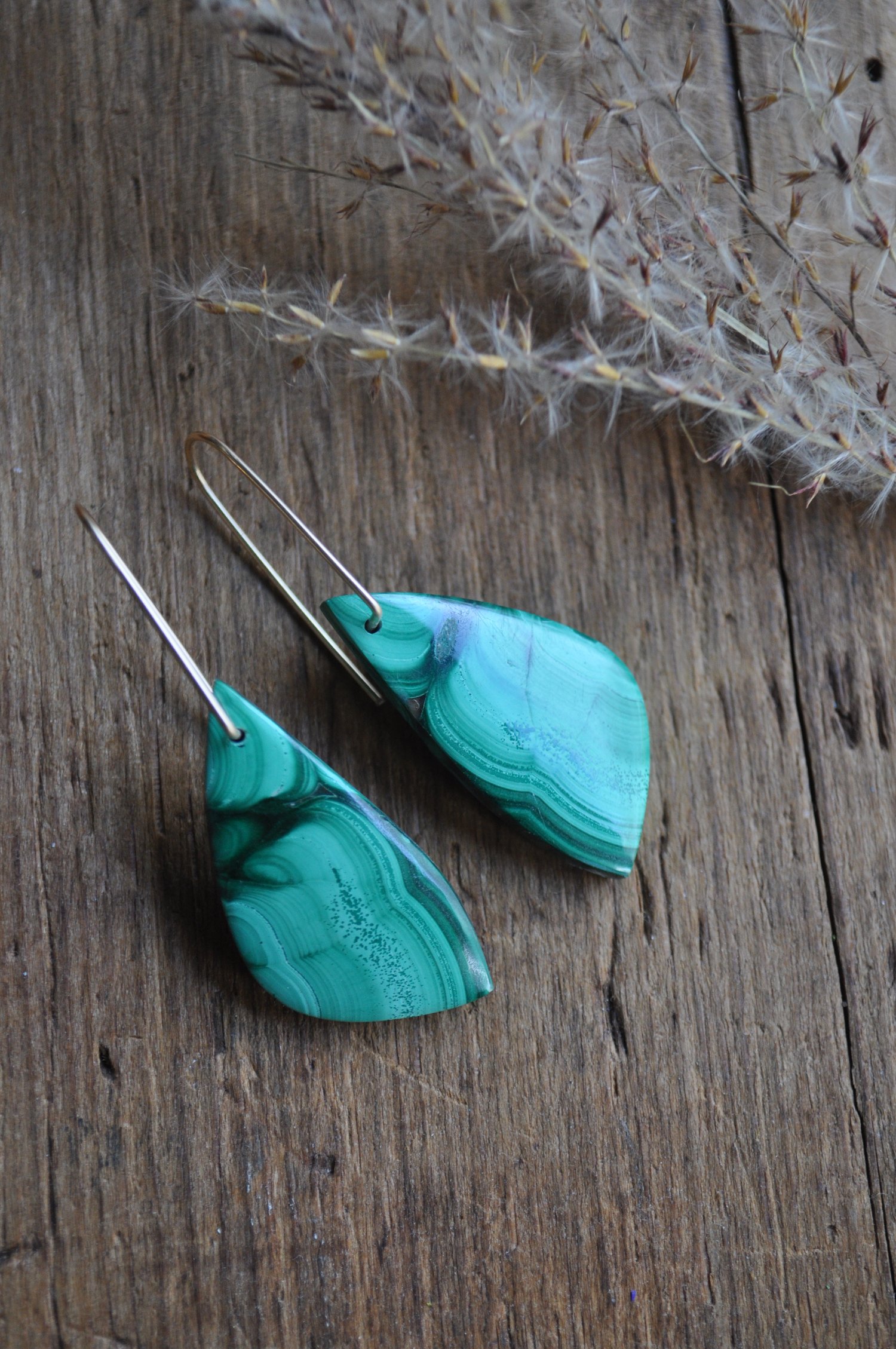 Image of One of a Kind Malachite Wing Dangles