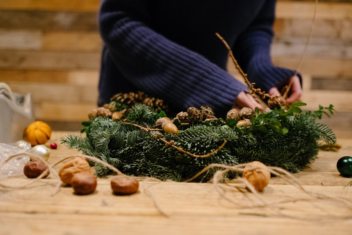 Image of 3/12 The Deli Social Christmas Wreath Making Workshop