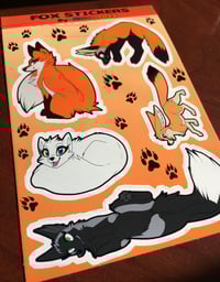 Image 1 of Foxes - 4" x 6" Vinyl Sticker Sheet