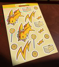 Image 1 of "Electric Spiky Fox" - 4" x 6" Vinyl Sticker Sheet