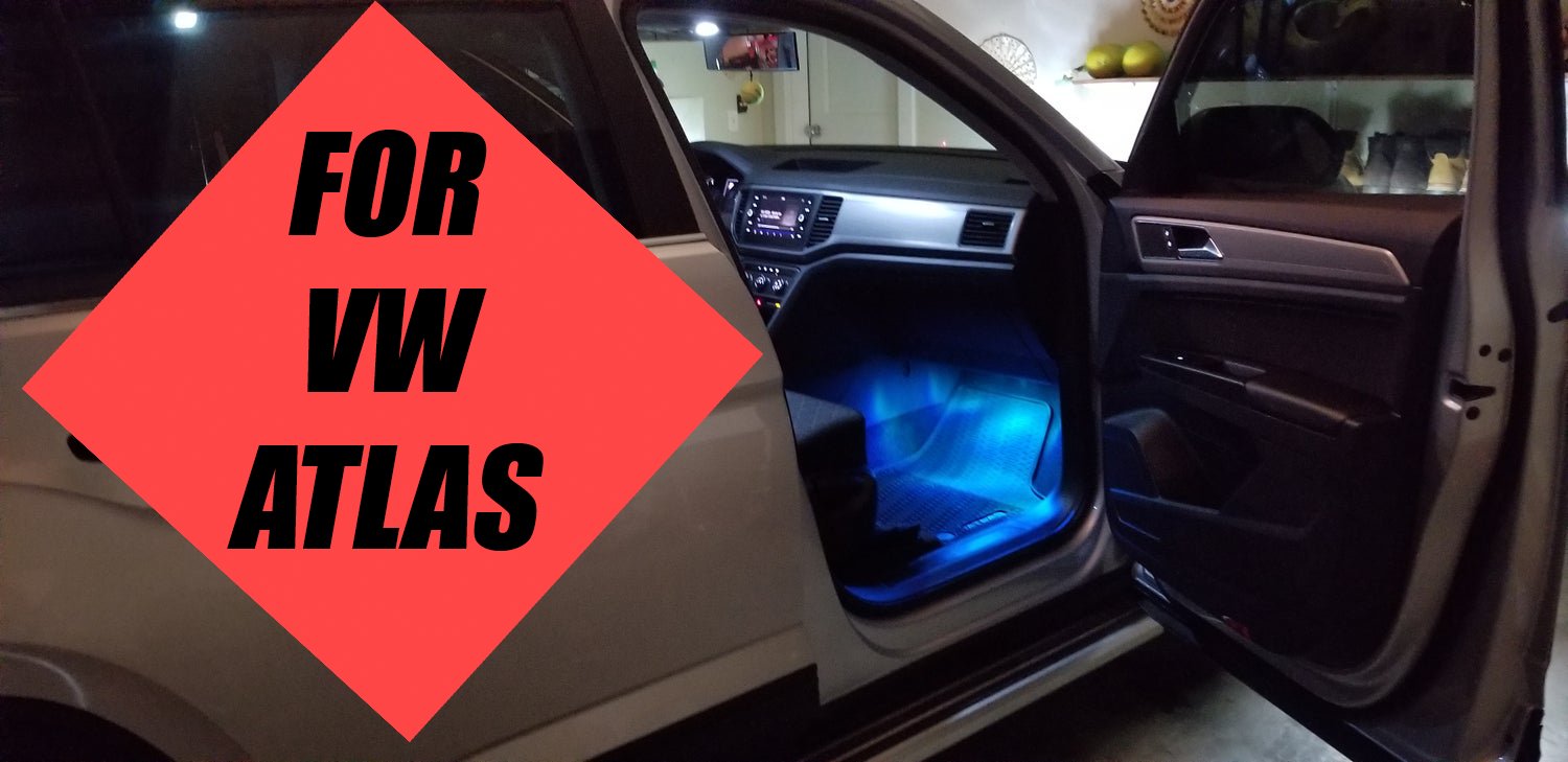 Image of Front & Rear & 3RD ROW Footwell LED Conversion Kit w/ Wiring/Housing Fits VW ATLAS