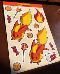 Image 2 of "Fluffy Fire Fox" - 4" x 6" Vinyl Sticker Sheet