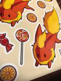 Image 3 of "Fluffy Fire Fox" - 4" x 6" Vinyl Sticker Sheet