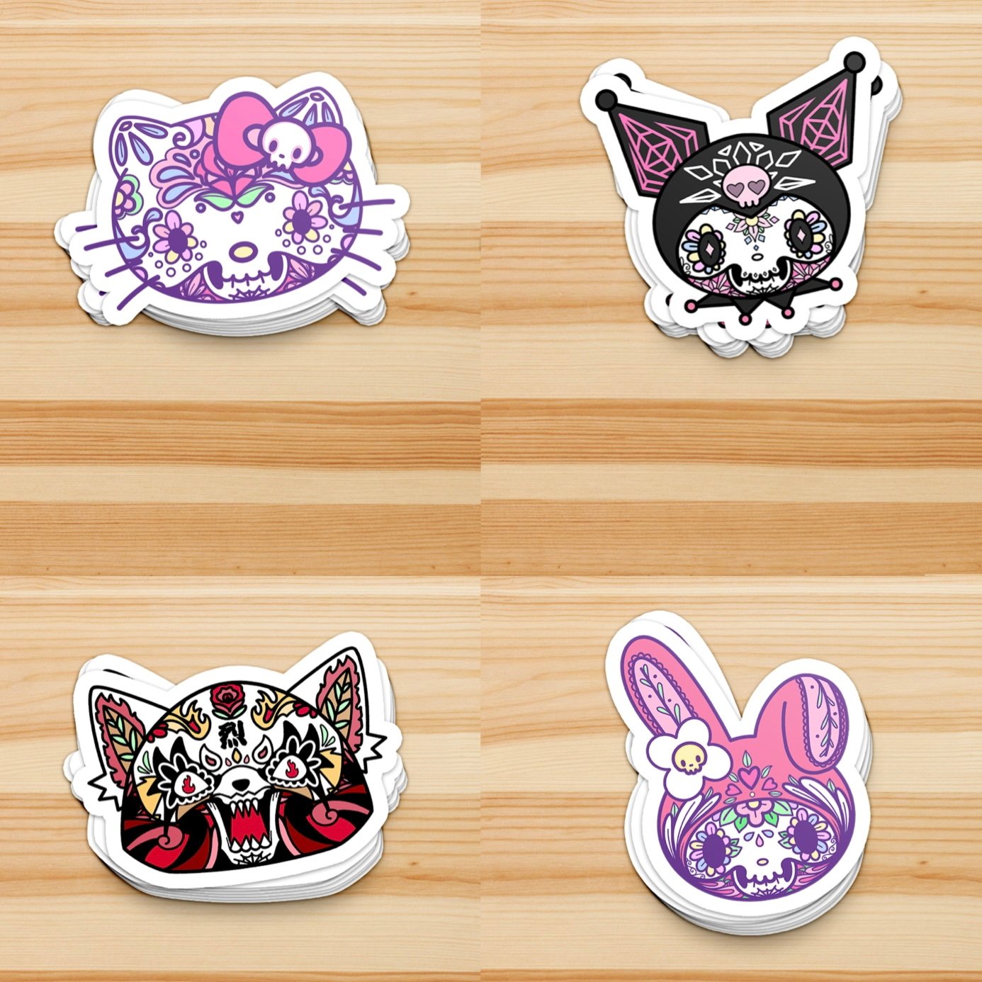 Image of Hello Kitty Sugar Skull and Friends Sticker Pack (5 Total)