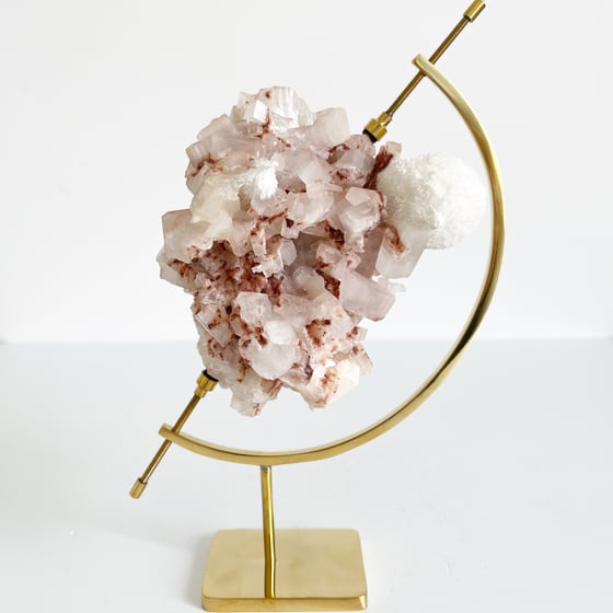 Image of Apophyllite/Mordenite no.10 + Brass Arc Stand