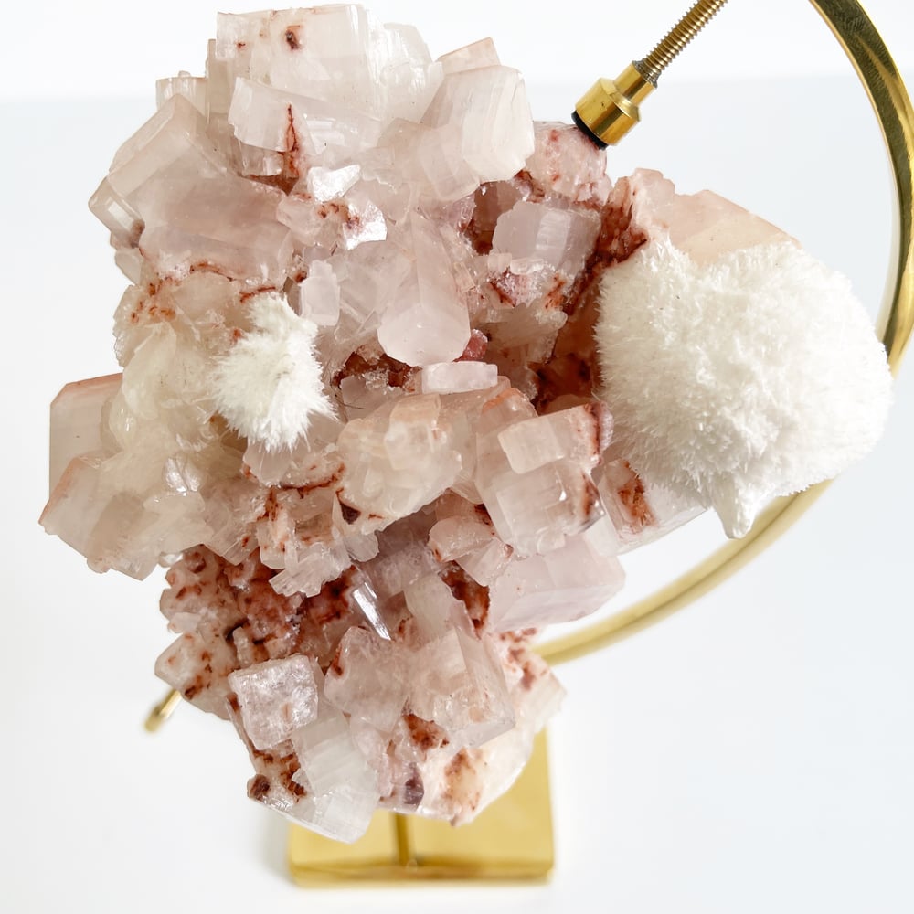 Image of Apophyllite/Mordenite no.10 + Brass Arc Stand