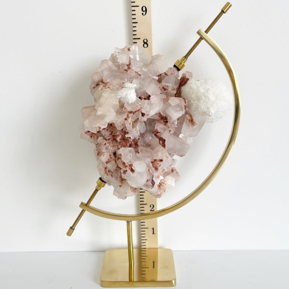 Image of Apophyllite/Mordenite no.10 + Brass Arc Stand