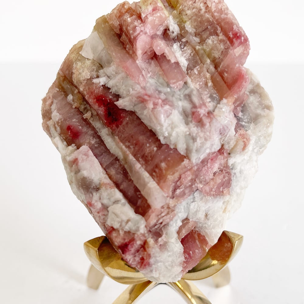 Image of Pink Tourmaline no.11 + Brass Claw Stand