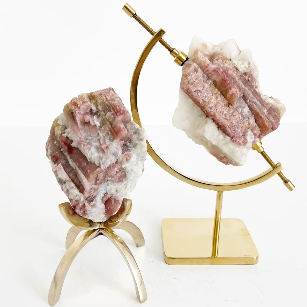 Image of Pink Tourmaline no.11 + Brass Claw Stand